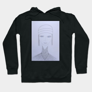 Lady Blue Eyes Unique Portrait Art Hoodie